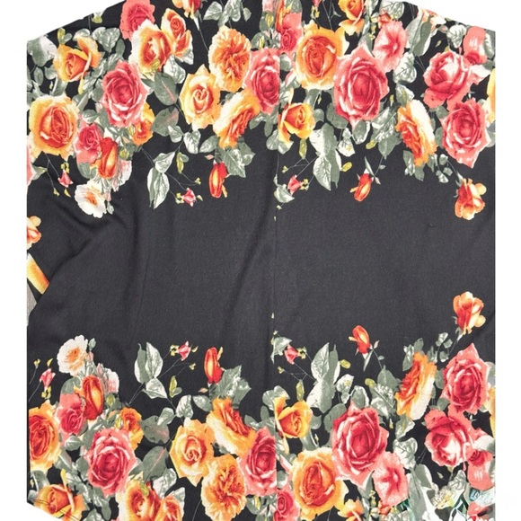 Anthropologie MAUVE Open Front Sweater – Black Floral • Batwing Sleeves Size XL - Picture 4 of 6